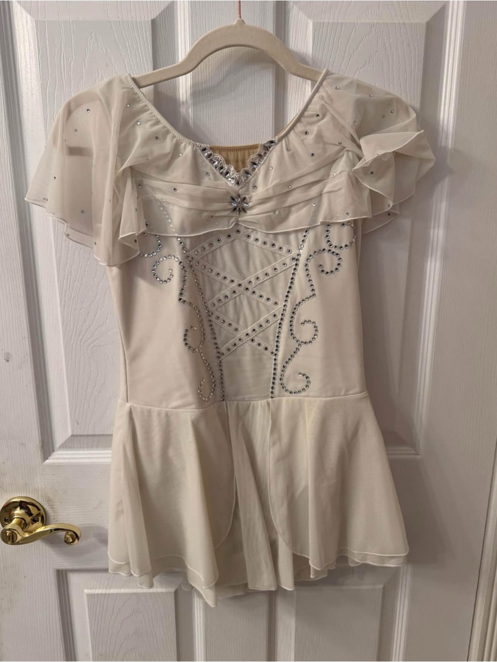 Ivory Rhinestone Figure Skating Dress